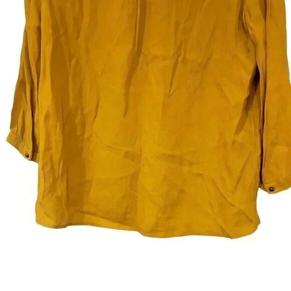 Banana Republic Women's Mustard Yellow Viscose Blouse - Picture 8 of 10